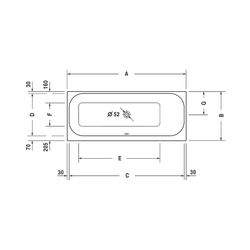 Duravit Happy D.2 Plus Whirlwanne rechteckig, Einbau, 700x1600x480mm Air-Syste... DURAVIT-760309000AS0000 4053424453354 (Abb. 1)