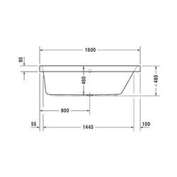 Duravit Happy D.2 Plus Whirlwanne rechteckig, Einbau, 700x1600x480mm Air-Syste... DURAVIT-760309000AS0000 4053424453354 (Abb. 1)