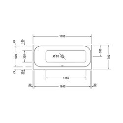 Duravit Happy D.2 Plus Whirlwanne rechteckig, Einbau, 700x1700x480mm Combi-Sys... DURAVIT-760310000CE1000 4053424071930 (Abb. 1)