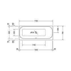 Duravit Happy D.2 Plus Whirlwanne rechteckig, Einbau, 700x1700x480mm Air-Syste... DURAVIT-760311000AS0000 4053424453378 (Abb. 1)