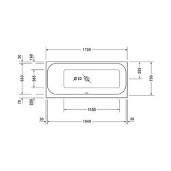Duravit Happy D.2 Plus Whirlwanne rechteckig, Einbau, 750x1700x480mm Air-Syste... DURAVIT-760312000AS0000 4053424453385 (Abb. 1)