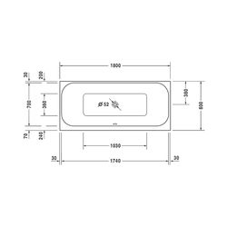 Duravit Happy D.2 Plus Whirlwanne rechteckig Einbau 800x1800x480mm Air-System,... DURAVIT-760314000AS0000 4053424453408 (Abb. 1)