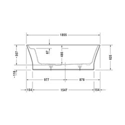 Duravit Cape Cod Whirlwanne Oval, Freistehend, 885x1855x507mm, Air-System, 2 R... DURAVIT-760330000AS0000 4053424453477 (Abb. 1)