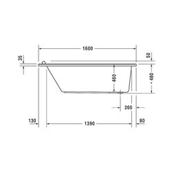 Duravit Starck Wannen Whirlwanne Rechteckig, Einbau, 700x1600x480mm Jet-System... DURAVIT-760333000JS1000 4053424072579 (Abb. 1)