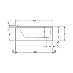 Duravit Starck Wannen Whirlwanne Rechteckig, Einbau, 700x1600x480mm Jet-System... DURAVIT-760333000JS1000 4053424072579 (Abb. 1)