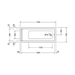 Duravit Starck Wannen Whirlwanne Rechteckig, Einbau, 700x1700x480mm Air-System... DURAVIT-760334000AS0000 4053424453514 (Abb. 1)