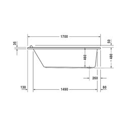 Duravit Starck Wannen Whirlwanne Rechteckig, Einbau, 700x1700x480mm Air-System... DURAVIT-760334000AS0000 4053424453514 (Abb. 1)
