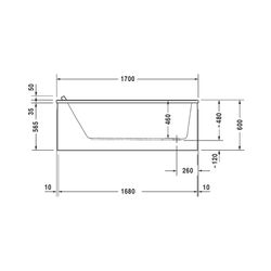 Duravit Starck Wannen Whirlwanne Rechteckig, Einbau, 750x1700x480mm Air-System... DURAVIT-760335000AS0000 4053424453521 (Abb. 1)