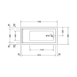 Duravit Starck Wannen Whirlwanne Rechteckig, Einbau, 800x1700x480mm Air-System... DURAVIT-760336000AS0000 4053424453538 (Abb. 1)