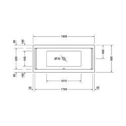 Duravit Starck Wannen Whirlwanne rechteckig Einbau, 800x1800x480mm Air-System,... DURAVIT-760338000AS0000 4053424453552 (Abb. 1)
