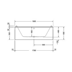 Duravit Starck Wannen Whirlwanne rechteckig Einbau, 800x1800x480mm Air-System,... DURAVIT-760338000AS0000 4053424453552 (Abb. 1)