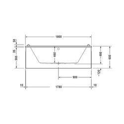 Duravit Starck Wannen Whirlwanne Rechteckig, Einbau, 900x1800x480mm Combi-Syst... DURAVIT-760339000CP1000 4053424072883 (Abb. 1)
