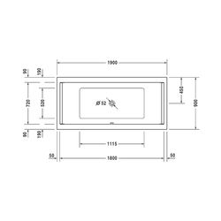 Duravit Starck Wannen Whirlwanne rechteckig Einbau, 900x1900x480mm Air-System,... DURAVIT-760340000AS0000 4053424453576 (Abb. 1)