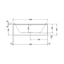 Duravit Starck Wannen Whirlwanne rechteckig Einbau, 900x1900x480mm Air-System,... DURAVIT-760340000AS0000 4053424453576 (Abb. 1)