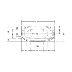 Duravit Cape Cod Whirlwanne Halbrund, Ecke R, 900x1900x510mm, Air-System, 1 Rü... DURAVIT-760363000AS0000 4053424453606 (Abb. 1)
