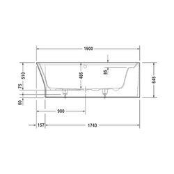Duravit Cape Cod Whirlwanne Halbrund, Ecke R, 900x1900x510mm, Air-System, 1 Rü... DURAVIT-760363000AS0000 4053424453606 (Abb. 1)