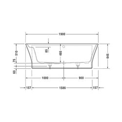 Duravit Cape Cod Whirlwanne Halbrund, Vorwand, 900x1900x510mm, Air-System, 1 R... DURAVIT-760364000AS0000 4053424453613 (Abb. 1)