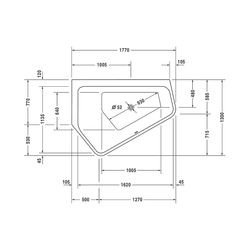 Duravit Paiova Whirlwanne 5 Fünfeck Einbau Ecke L 1300x1770x460mm Air-System 2... DURAVIT-760390000AS0000 4053424453736 (Abb. 1)