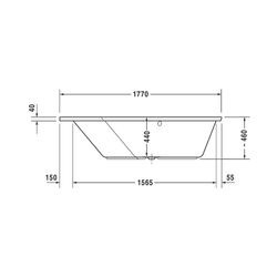Duravit Paiova Whirlwanne 5 Fünfeck Einbau Ecke L 1300x1770x460mm Air-System 2... DURAVIT-760390000AS0000 4053424453736 (Abb. 1)