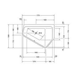 Duravit Paiova Whirlwanne 5 Fünfeck Einbau Ecke R 1300x1770x460mm Combi-System... DURAVIT-760391000CP1000 4053424073699 (Abb. 1)