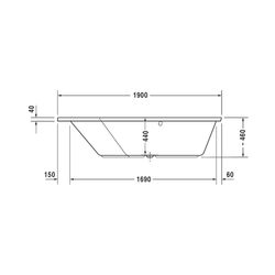 Duravit Paiova Whirlwanne 5 Fünfeck Einbau Ecke L 1400x1900x460mm Air-System 2... DURAVIT-760392000AS0000 4053424453750 (Abb. 1)