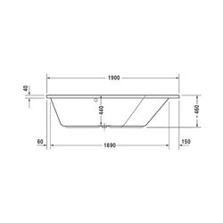 Duravit Paiova Whirlwanne 5 Fünfeck Einbau Ecke R 1400x1900x460mm Air-System 2... DURAVIT-760393000AS0000 4053424453767 (Abb. 1)