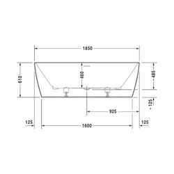 Duravit DuraSquare Whirlwanne Rechteckig, Freistehend, 850x1850x485mm, Air-Sys... DURAVIT-760430000AS0000 4053424453934 (Abb. 1)