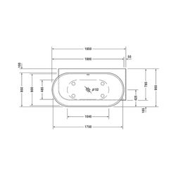 Duravit Luv Whirlwanne Oval, Ecke R, 950x1850x610mm, Air-System, 2 Rückenschrä... DURAVIT-760432000AS0000 4053424453958 (Abb. 1)