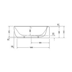 Duravit Luv Whirlwanne Oval, Ecke R, 950x1850x610mm, Air-System, 2 Rückenschrä... DURAVIT-760432000AS0000 4053424453958 (Abb. 1)