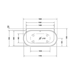 Duravit Luv Whirlwanne Oval, Vorwand, 950x1800x610mm, Air-System, 2 Rückenschr... DURAVIT-760433000AS0000 4053424453965 (Abb. 1)