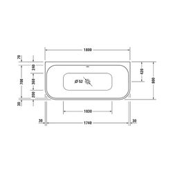 Duravit Happy D.2 Plus Whirlwanne rechteckig, Vorwand, 800x1800x480mm Combi-Sy... DURAVIT-760451800CE1000 4053424736198 (Abb. 1)