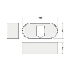 Duravit Starck Badewannenträger 770x1770x570mm, Oval, gerade Seitenwand für 70... DURAVIT-790414000000000 4021534277801 (Abb. 1)