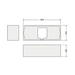Duravit D-Code Badewannenträger 670x1670x520mm, Rechteckig, gerade Seitenwand ... DURAVIT-790471000000000 4021534401756 (Abb. 1)
