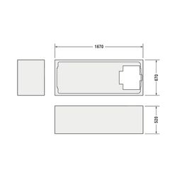 Duravit D-Code Badewannenträger 670x1670x520mm, Rechteckig, gerade Seitenwand ... DURAVIT-790472000000000 4021534401893 (Abb. 1)