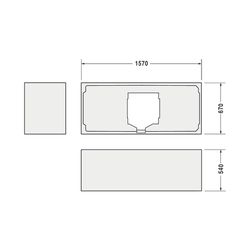 Duravit Happy D.2 Badewannenträger 670x1570x540mm, Rechteckig, gerade Seitenwa... DURAVIT-791468000000000 4021534881916 (Abb. 1)