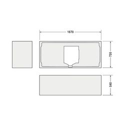 Duravit Happy D.2 Badewannenträger 720x1670x540mm, Rechteckig, gerade Seitenwa... DURAVIT-791472000000000 4021534881954 (Abb. 1)