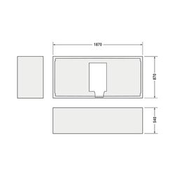Duravit Happy D.2 Badewannenträger 870x1870x540mm, Rechteckig, gerade Seitenwa... DURAVIT-791475000000000 4021534881985 (Abb. 1)