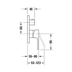 Duravit B.1 Einhebel-Wannenmischer Unterputz, Anzahl Verbraucher 2, Chrom, Sicher... DURAVIT-B15210018010 7612158495374 (Abb. 1)