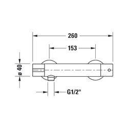 Duravit B.1 Brausethermostat Aufputz, Chrom HG, Thermostatk. Ausladung 70 mm, S-A... DURAVIT-B14220000010 7612158494230 (Abb. 1)