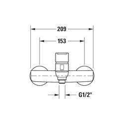 Duravit B.1 Einhebel-Wannenmischer Aufputz, Chrom, 20,5l/min, S-Anschlüsse 1/2" S... DURAVIT-B15230000010 7612158494247 (Abb. 1)