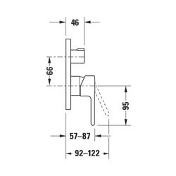 Duravit B.2 Einhebel-Wannenmischer Unterputz, 2 Verbraucher, Chrom, Sicherungsk. ... DURAVIT-B25210018010 7612158495411 (Abb. 1)