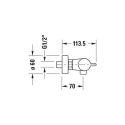 Duravit Brausethermostat B.2 Aufputz, Chrom HG, Thermostatk. Ausladung 70 mm, S-A... DURAVIT-B24220000010 7612158494391 (Abb. 1)