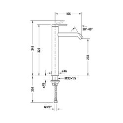 Duravit C.1 Einhebel-Waschtischmischer XL, Chrom, 5l/min, Hebelgriff, Ausladung 1... DURAVIT-C11040002010 7612158491406 (Abb. 1)