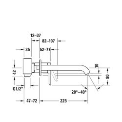 Duravit C.1 Einhebel-Waschtischmischer, Chrom, 5l/min, Hebelgriff, Ausladung 225m... DURAVIT-C11070004010 7612158491918 (Abb. 1)