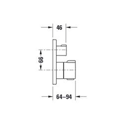 Duravit C.1 Wannenthermostat Unterputz, 2 Verbraucher, Chrom Hochglanz, 20,5l/min... DURAVIT-C15200013010 7612158492380 (Abb. 1)