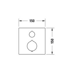 Duravit C.1 Wannenthermostat Unterputz, 2 Verbraucher, Chrom Hochglanz, 20,5l/min... DURAVIT-C15200013010 7612158492380 (Abb. 1)