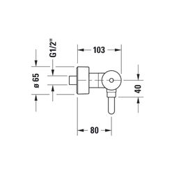 Duravit C.1 Einhebel-Brausemischer Aufputz, Chrom, Anschlussart S-Anschlüsse, 1/2... DURAVIT-C14230000010 7612158492090 (Abb. 1)