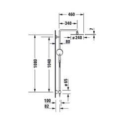 Duravit C.1 Duschsystem, Chrom, Thermostat, Kopfbrause 230mm, 12l/min, höhenverst... DURAVIT-C14280008010 4053424455280 (Abb. 1)