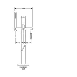 Duravit C.1 Einhebel-Wannenmischer bodenstehend, Chrom HG, Ausladung 201mm, Chrom... DURAVIT-C15250000010 7612158492168 (Abb. 1)