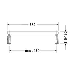 Duravit Fußgestell für D-Code Bade- und Duschwannen, Seitenlänge größer als 10... DURAVIT-790127000000000 4021534405846 (Abb. 1)